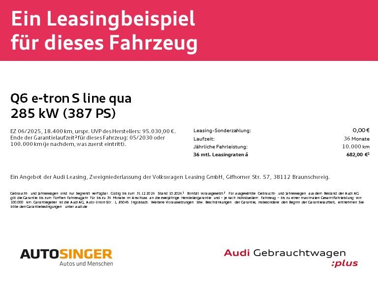 Audi Q6 e-tron S line qua *AHK*WÄRME*360*ACC*NAVI*SHZ imagem 2