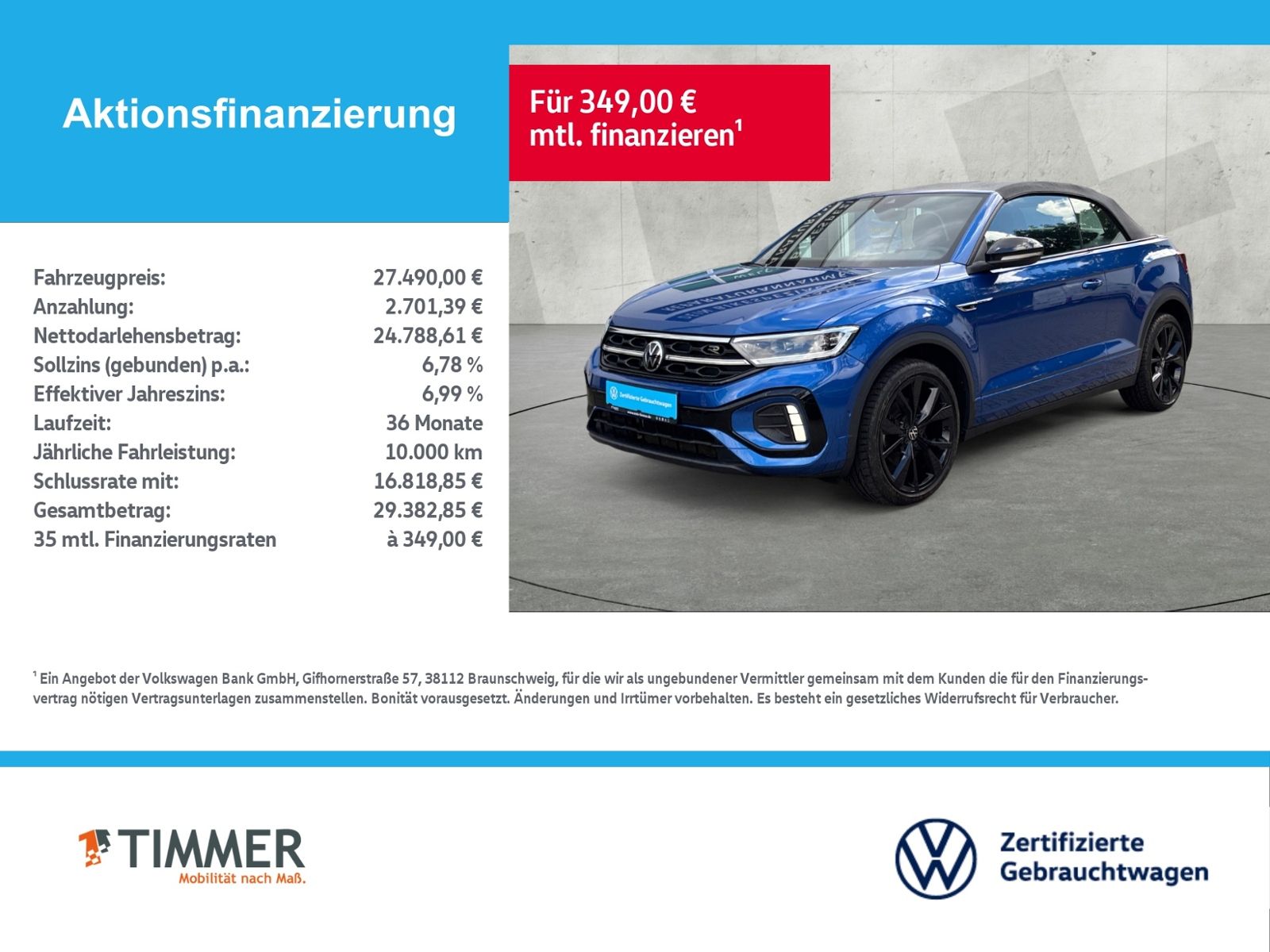Volkswagen T-Roc Cabriolet 1.5 TSI R-Line DSG NAVI LEDER B foto 2