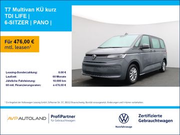 Volkswagen Leasingangebot: Volkswagen T7 Multivan KÜ kurz TDI LIFE | 6-SITZER | PANO |