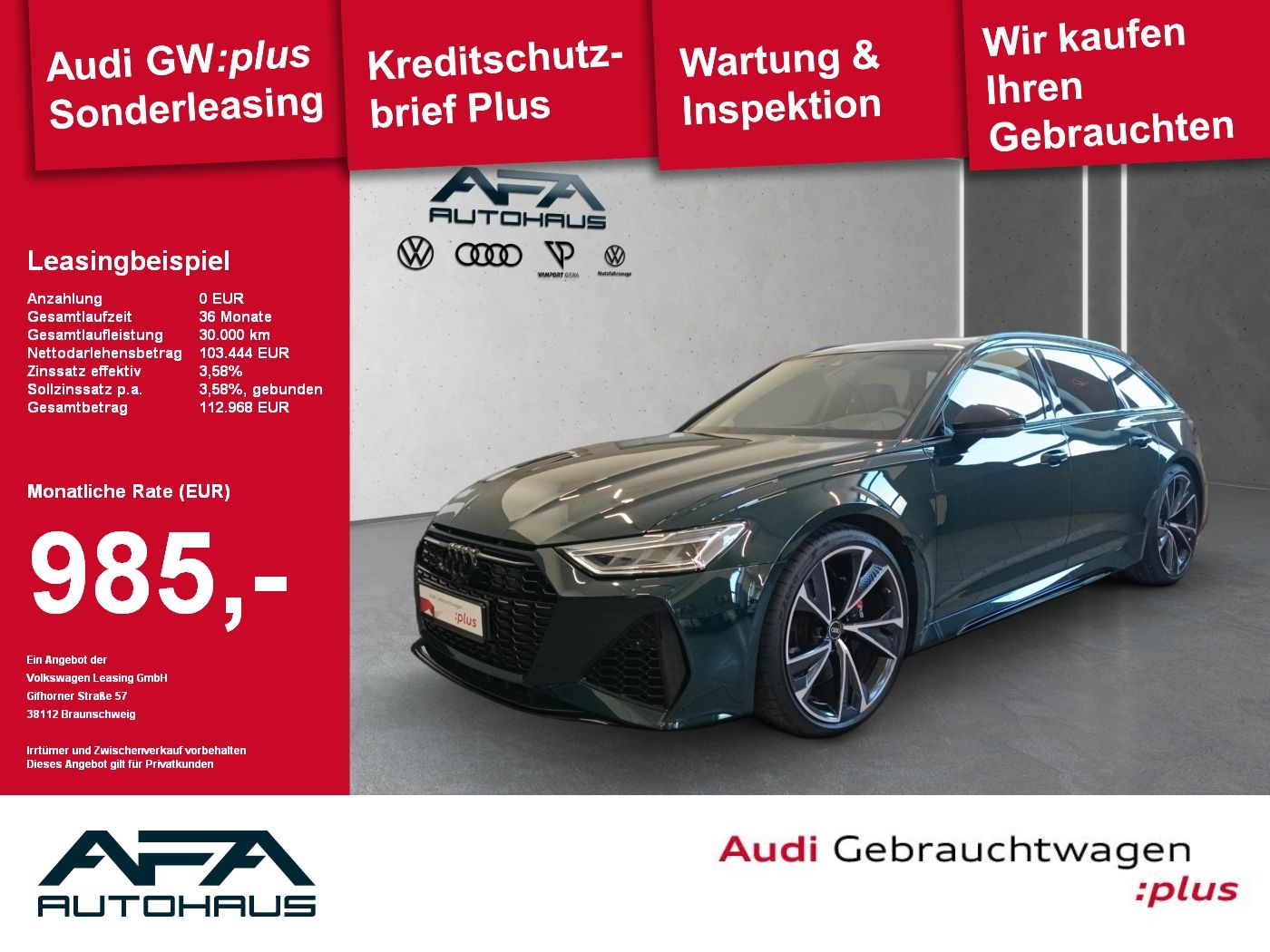 Audi RS6 Avant TFSI qu. Sportabgas*AHK*Pano*LM22*B&O