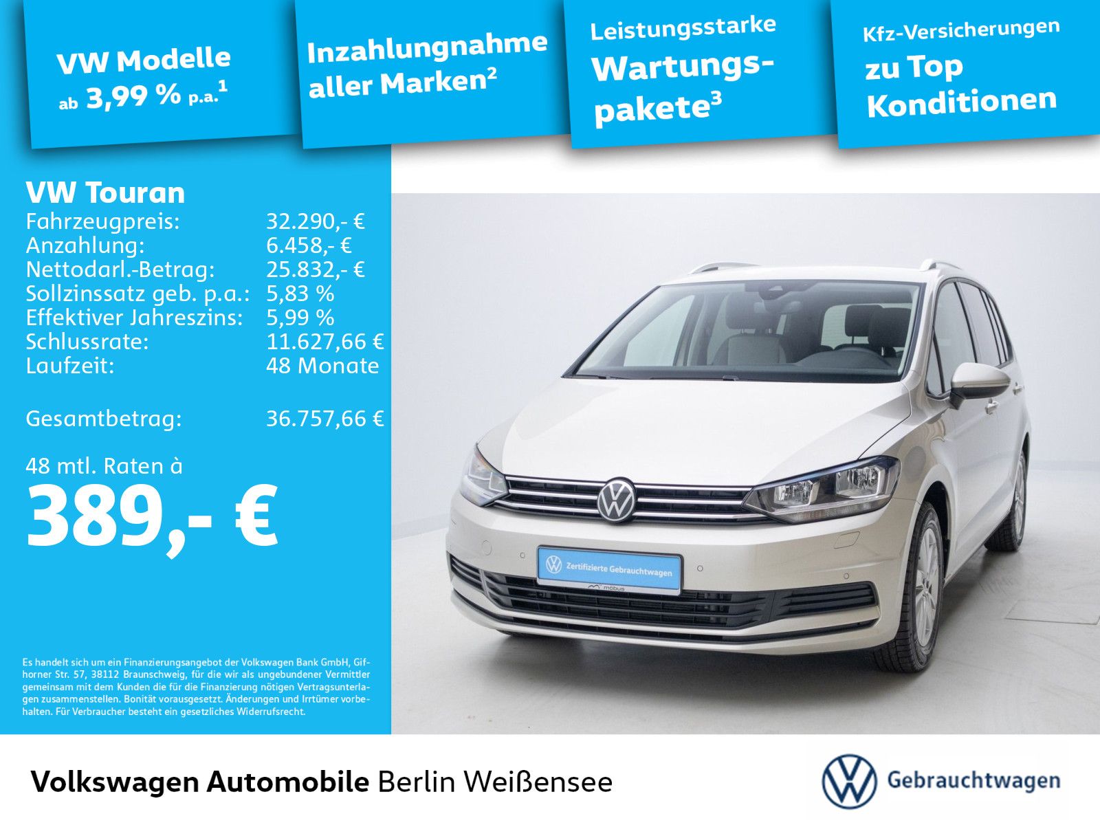 Volkswagen Touran 1.5 TSI Comfortline*DSG*AAC*RFK*LANE*SHZ*