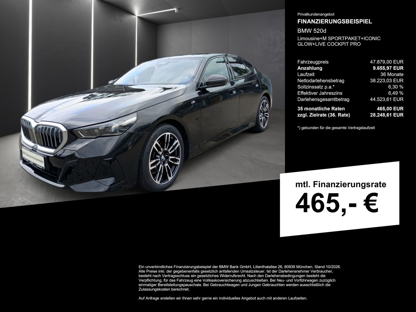 BMW 520d Limousine+M SPORTPAKET+ICONIC GLOW+LIVE COC imagem 2