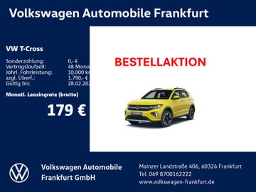 Volkswagen Leasingangebot: Volkswagen T-Cross R-Line 1.0 l TSI OPF 85 kW (116 PS) 6-Ga