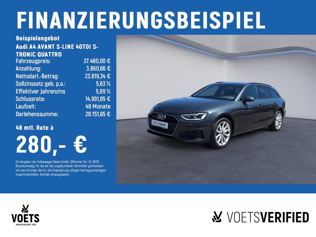 A4 AVANT S-LINE 40TDI S-TRONIC QUATTRO LED+AHK+