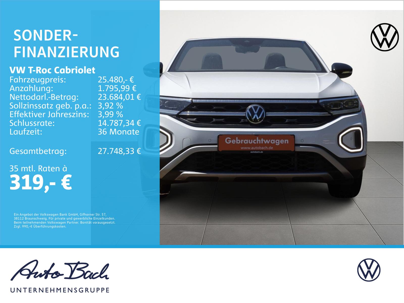 Volkswagen T-Roc Cabriolet Style 1.5TSI DSG Navi LED ACC EP