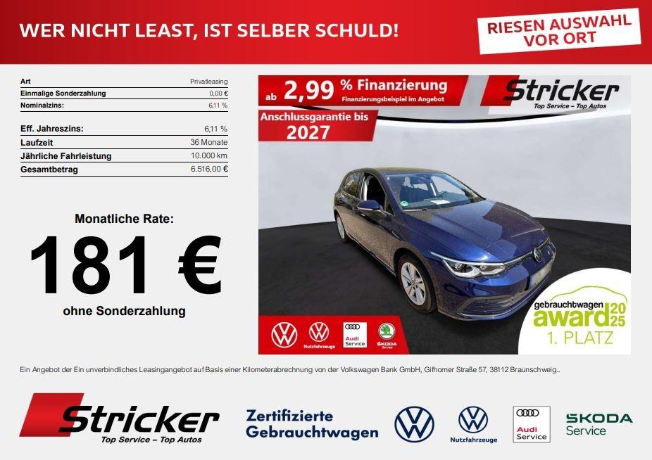 Volkswagen Golf Life 15TSI 181ohne Anzahlung Navi HK AH 2023