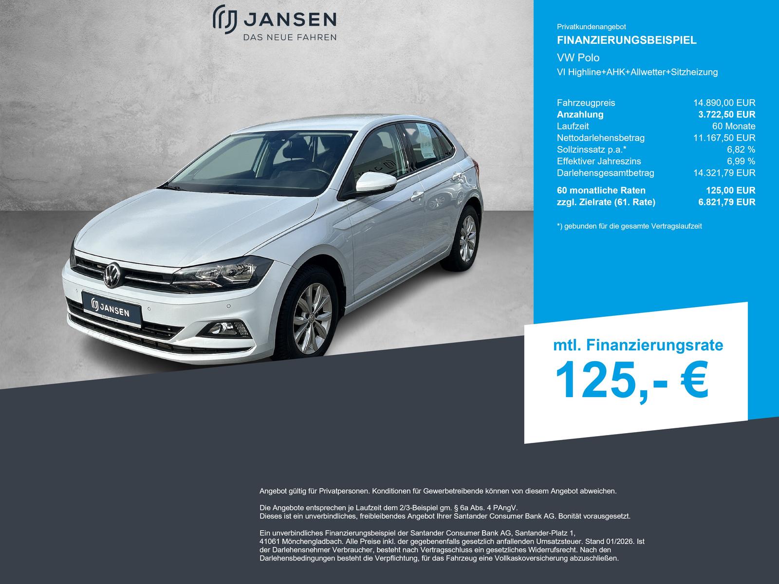 Volkswagen Polo VI Highline+AHK+Allwetter+Sitzheizung