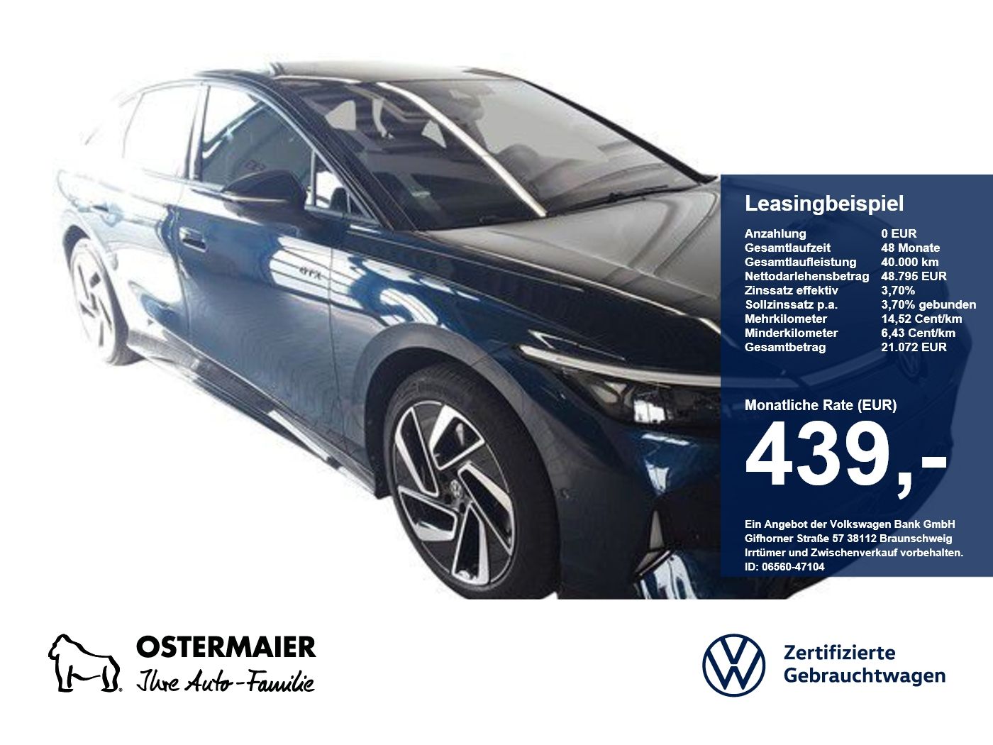 Volkswagen ID.7 GTX 340PS 4M NP.75T ACC.5J-G.WÄRMEPUMPE.AHK