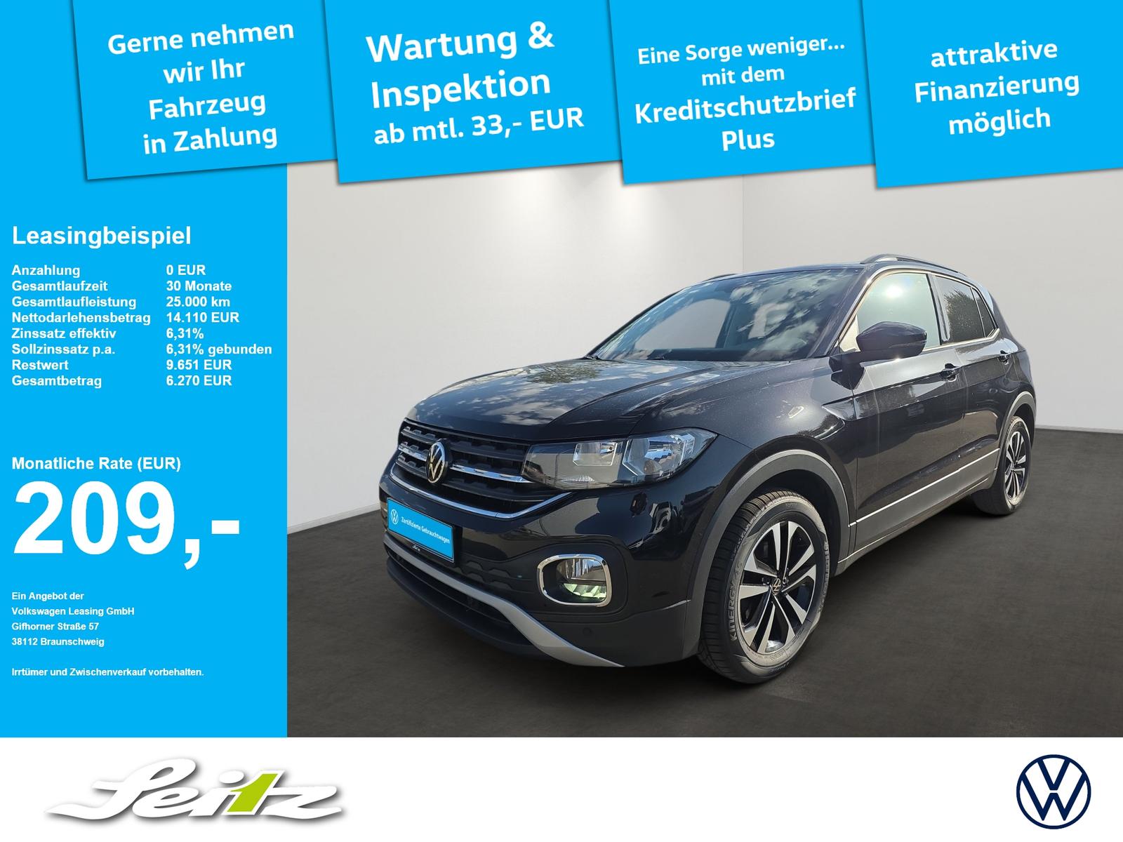 Volkswagen T-Cross 1.0 TSI United *KAMERA*SITZH*KLIMA*