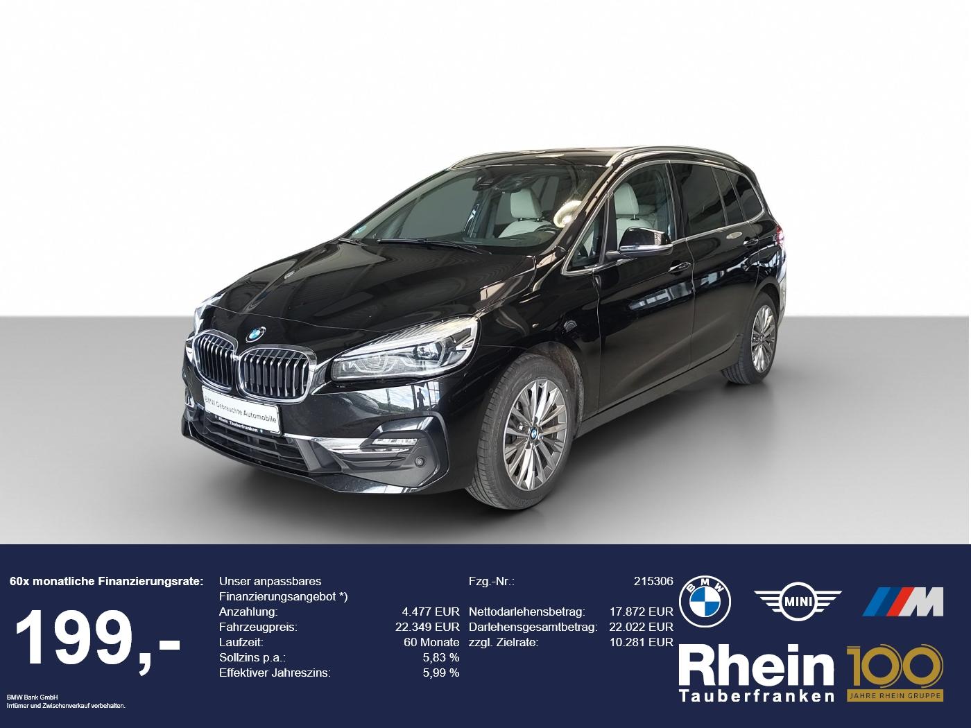 BMW 220d xDr Gran Tourer Luxury ACC+/HUD/LHZ/CAM/MEM