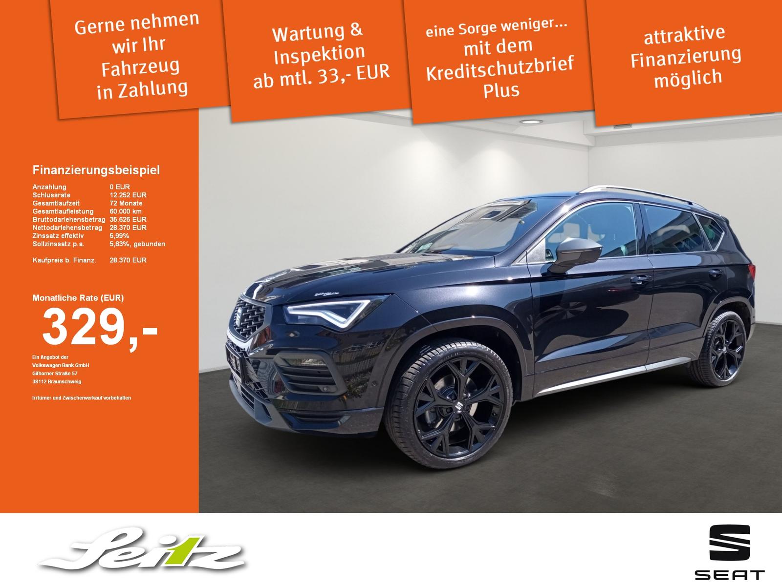 Seat Ateca 2.0 TDI DSG FR 4Drive AHK. LED. Navi. Rück