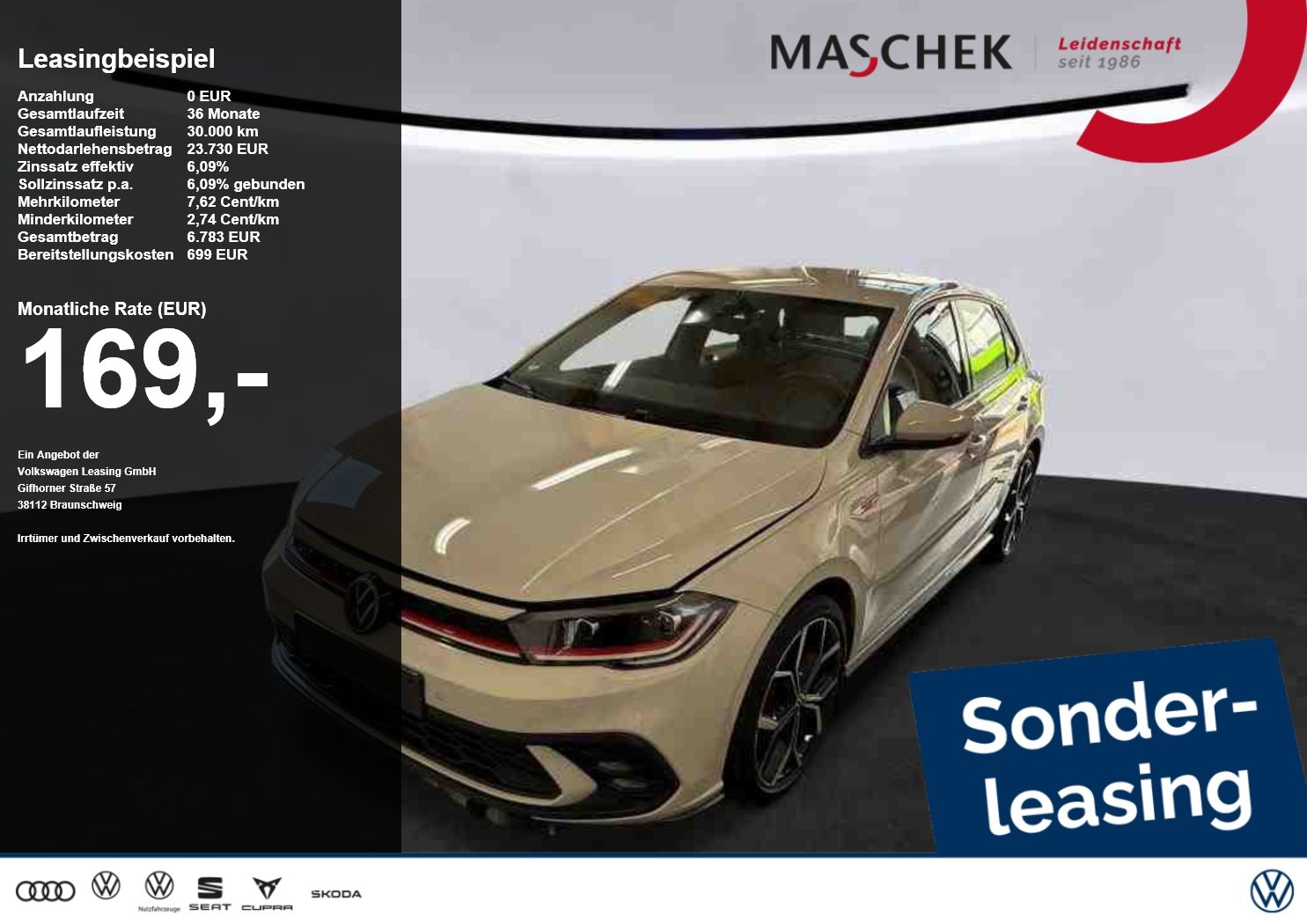 Volkswagen Polo GTI 2.0 TSI DSG LM18 Faro Beats LED Sitzh P