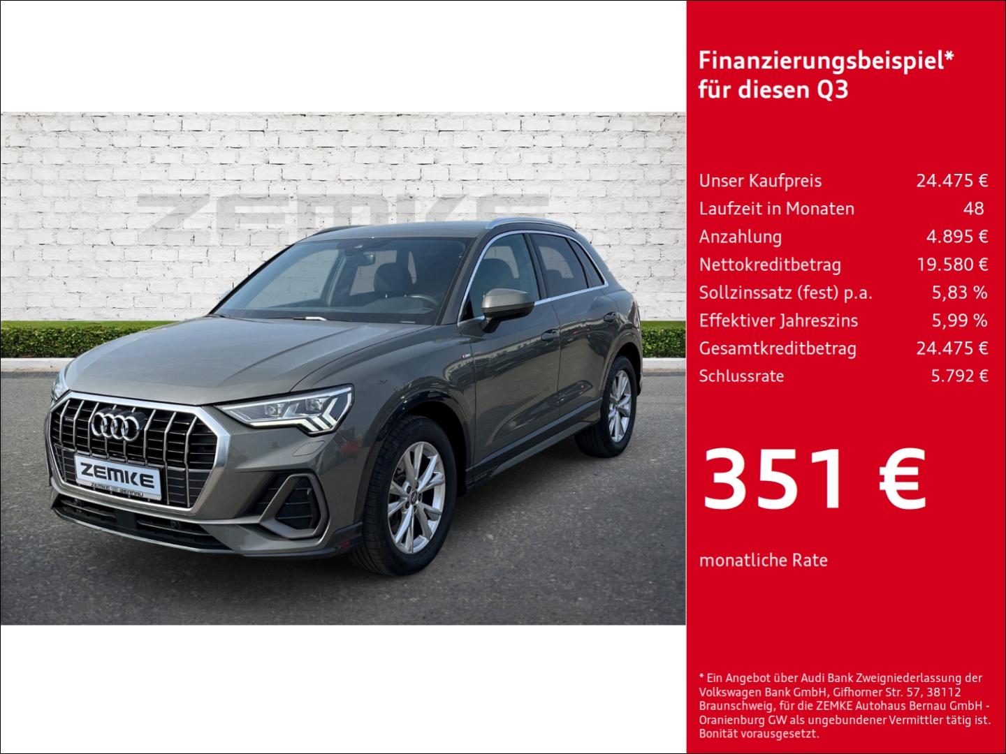 Audi Q3 40 TFSI quattro S line S-tronic AHK-klappbar 