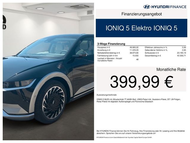 Hyundai IONIQ 5 4WD 77 kWh UNIQ, Assistenz, Panoramadach