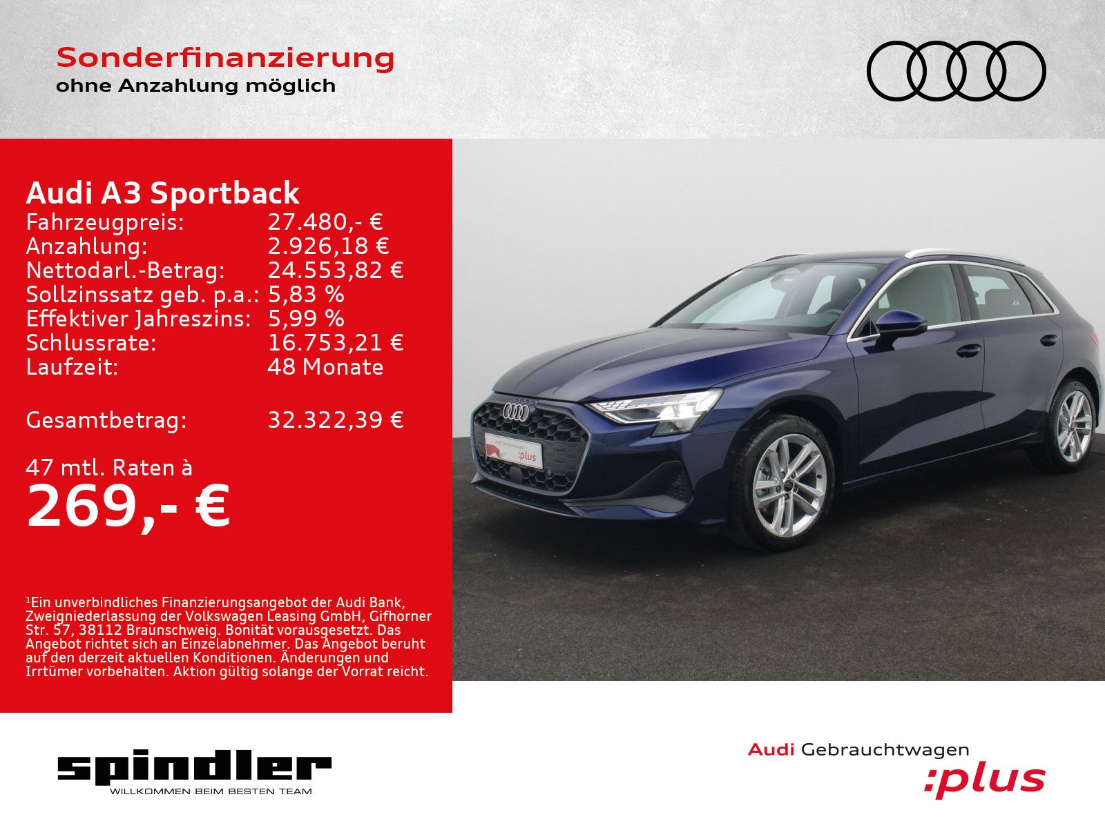 Audi A3 Sportback TFSI/ MMI-Navi+, ParkAssi, LED, RFK