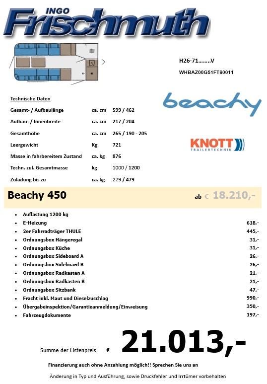 Hobby Beachy 450  Heizung,E-Bike-Träger, Alle Boxen !!