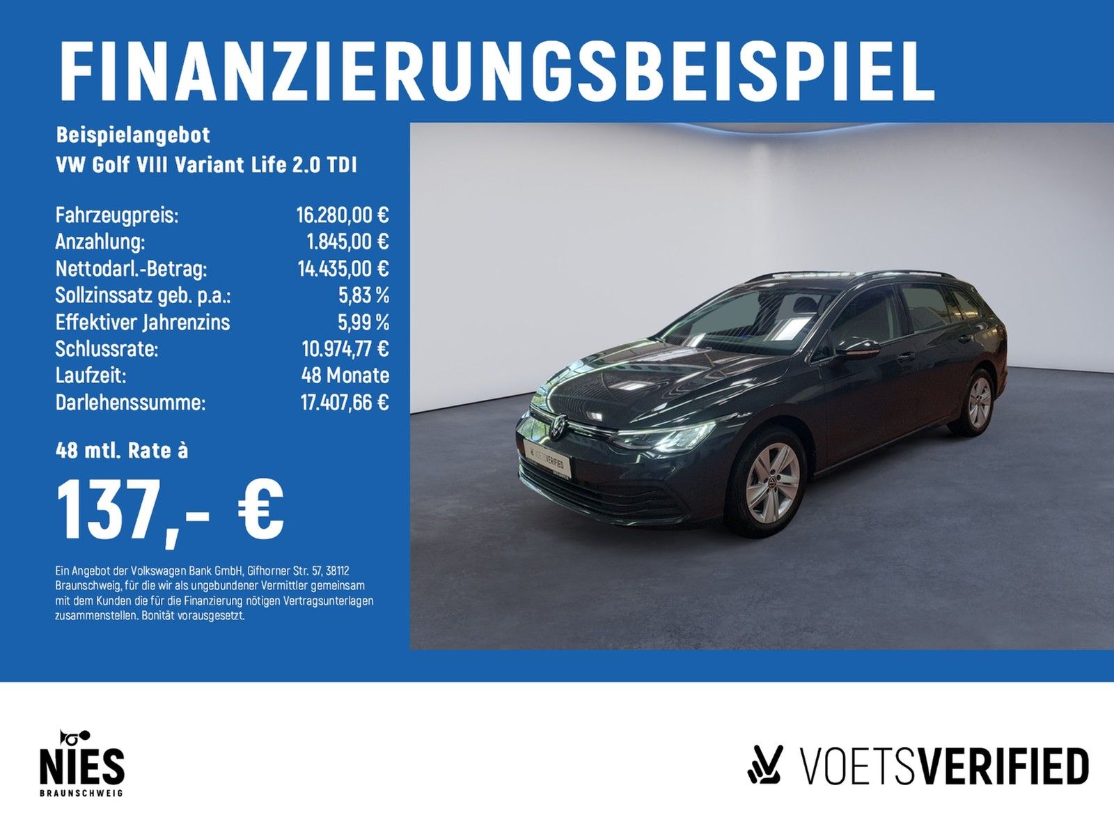 Volkswagen Golf VIII Variant Life 2.0 TDI LED+ACC+SHZ