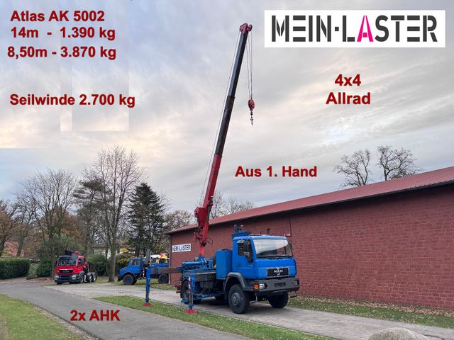 MAN 18.232 4x4 Atlas AK 5002 14m 1.390 kg Seilwinde