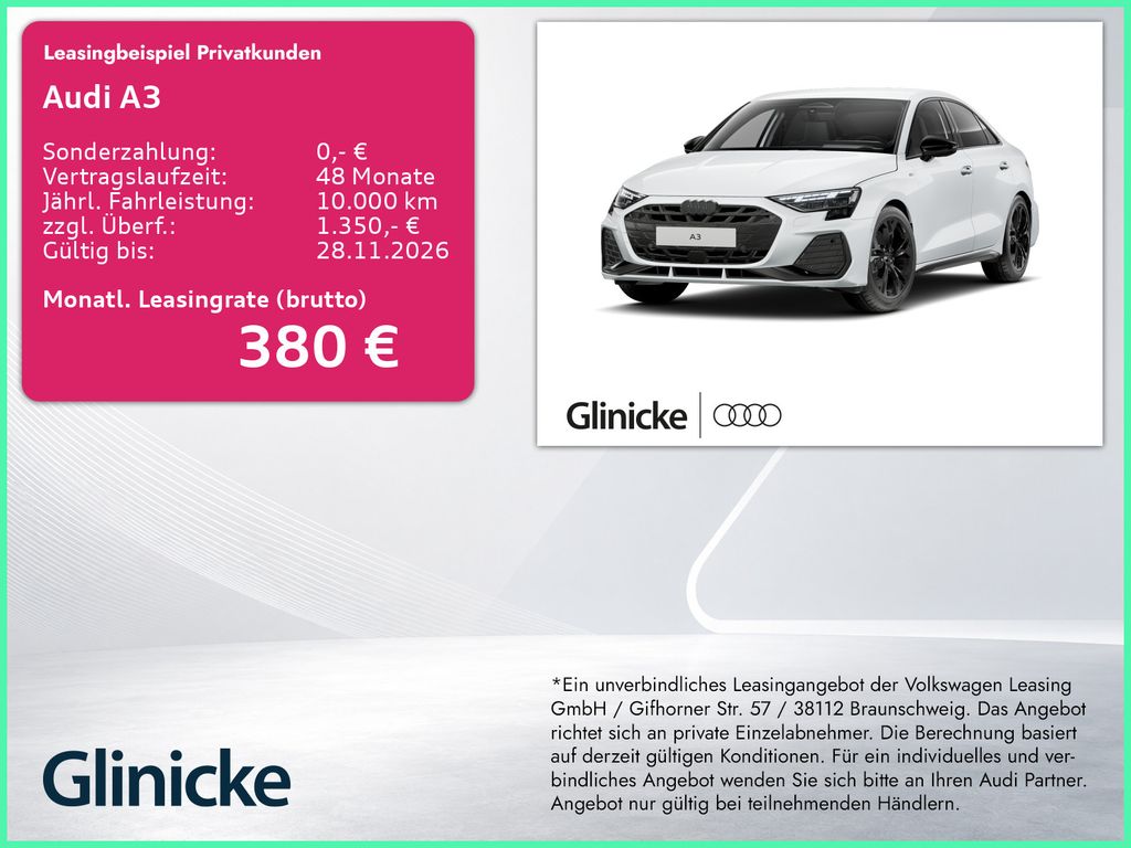 A3 Limo S line TFSI S tronic *AKTION*AHK*SONOS*