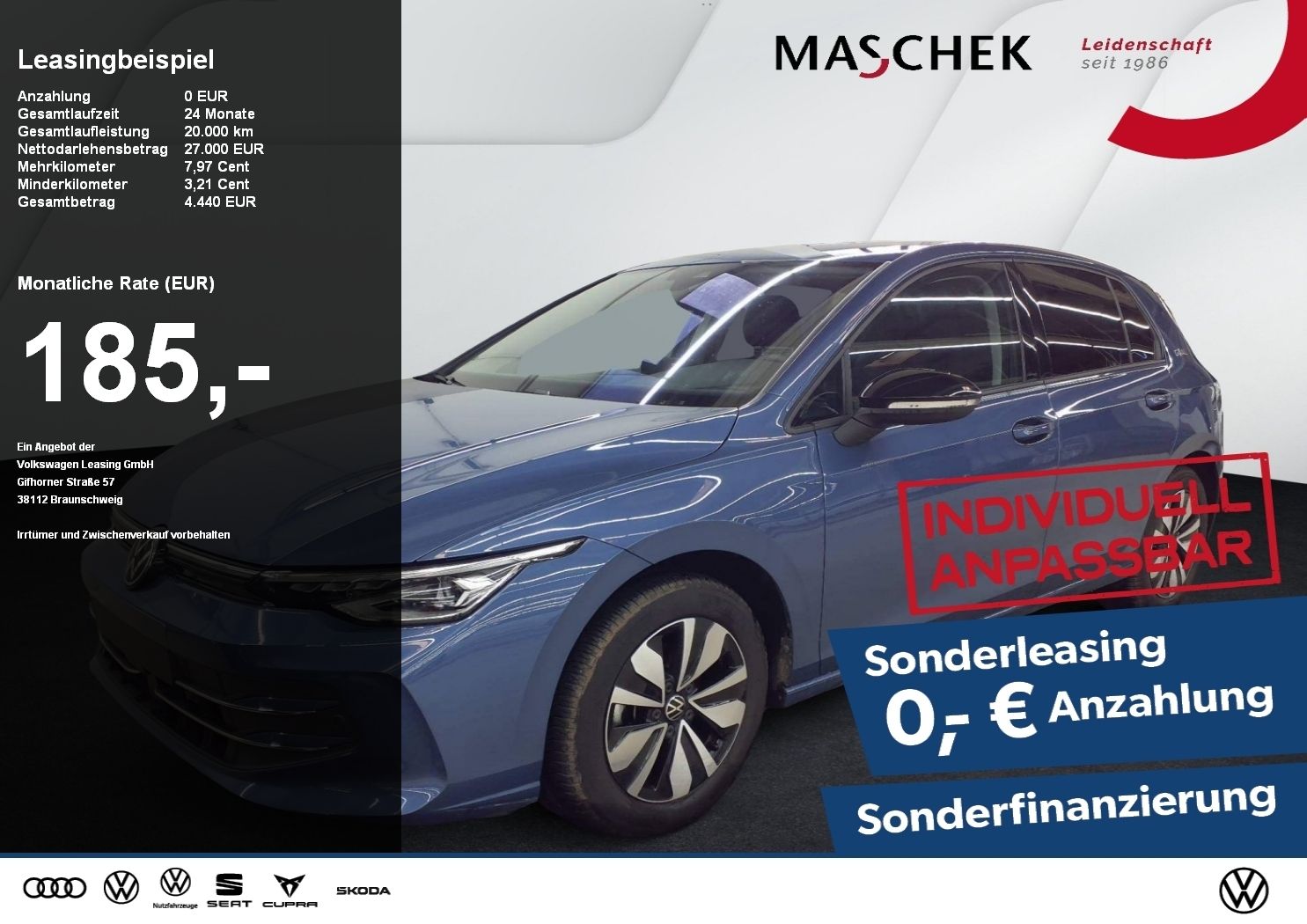 Volkswagen Golf Goal 1.5 eTSI DSG AHK Lenkh Rear View Sitzh