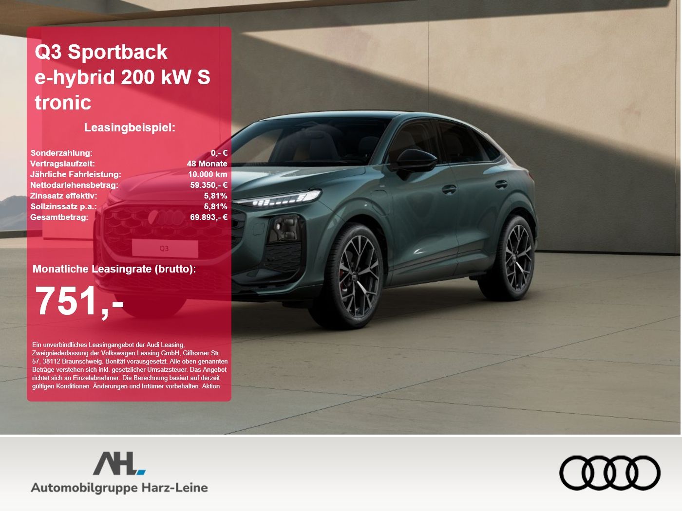 Audi Q3 Sportback e-hybrid 200 kW S tronic AUT LED