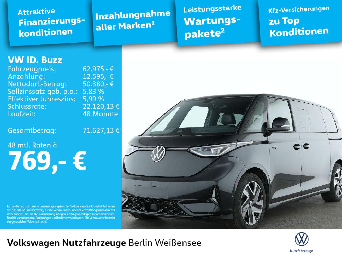 Volkswagen ID.Buzz GTX 4MOTION LR*7-SITZ*AHK*HUD*ACC*360°*L imagem 3