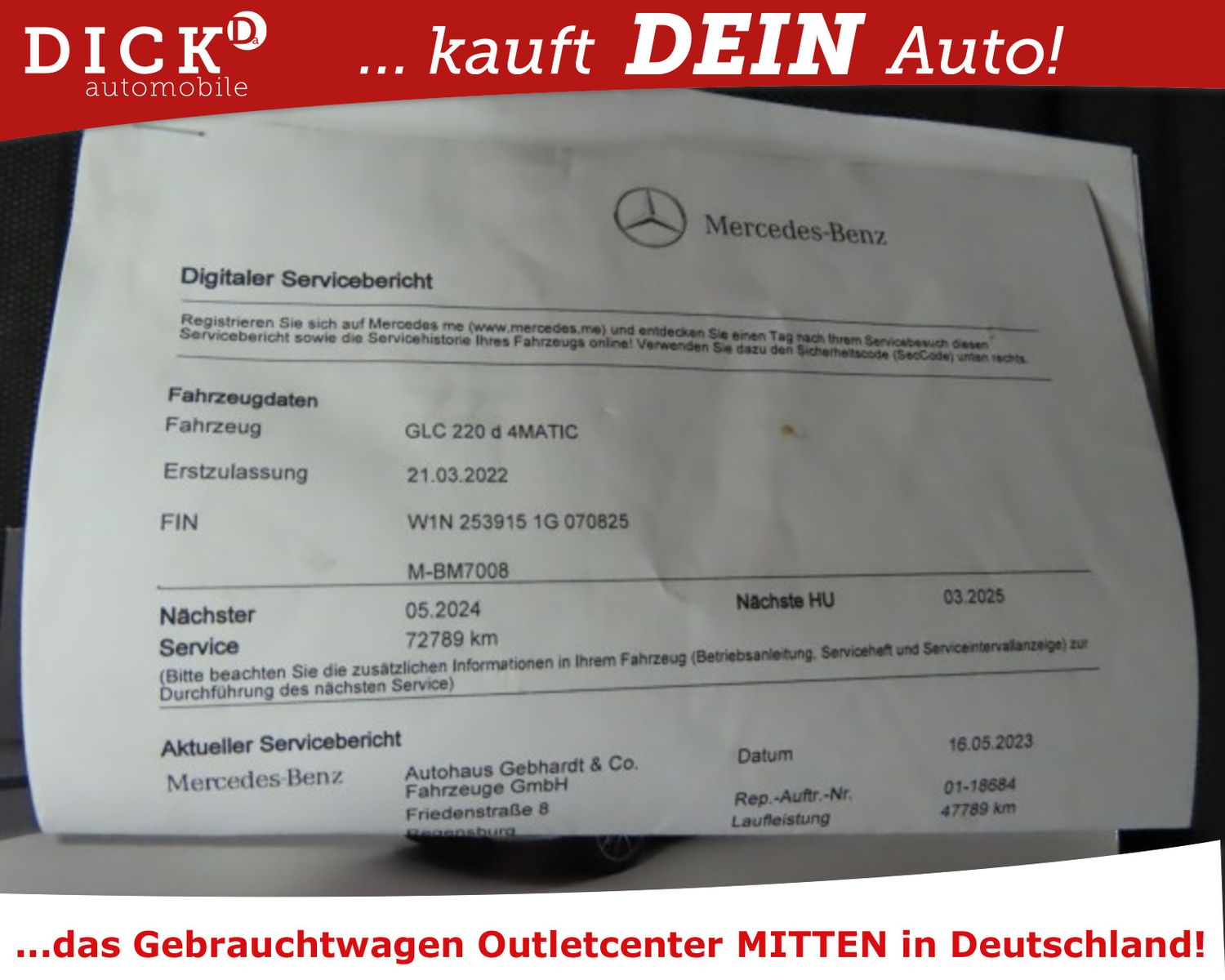 Fahrzeugabbildung Mercedes-Benz GLC 220d 4Mat 9G LED/NAVI+/DAB/STANDHZ/RFK/AHK/8