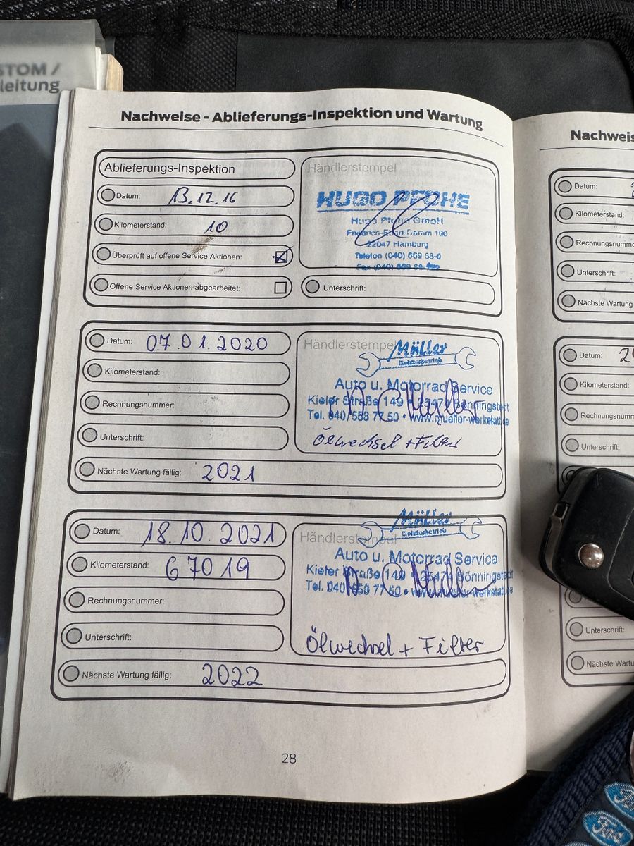 Fahrzeugabbildung Ford Transit Custom 2.2 TDCI HOCHDACH L2 H2 3-SITZER