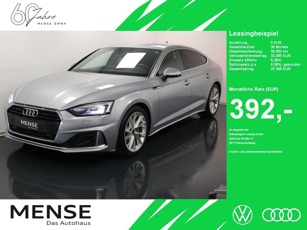 Abbildung Leasingangebot Audi A5 Sportback 40 TDI S tronic advanced CarPlay