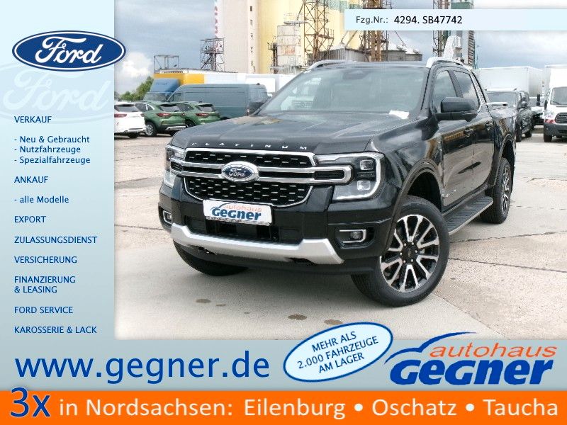 Vorderansicht des FORD Ranger 3.0L Platinum V6 AT 4x4 DoKa AHK 360Kam
