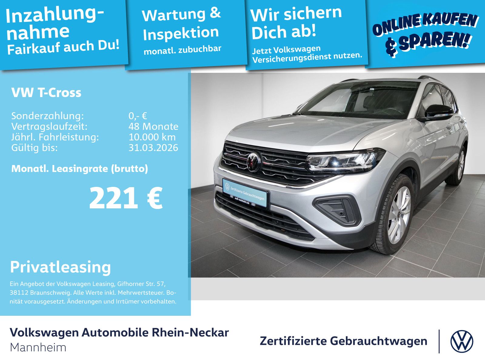 Volkswagen T-Cross 1.0 TSI GOAL DSG Navi AHK LED uvm