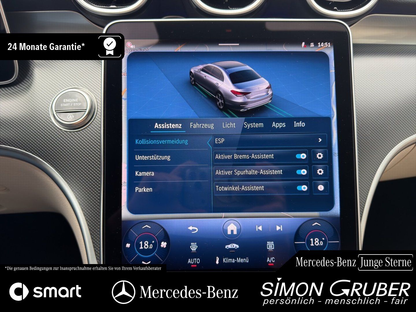 Fahrzeugabbildung Mercedes-Benz C 200 d Avantgarde Navi MBUX Kamera LED LRH 18Zo