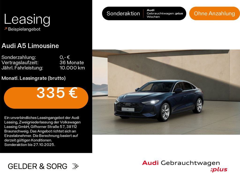 Audi A5 Limousine 40 TDI RFK*Navi*Sound*Virtual*LED
