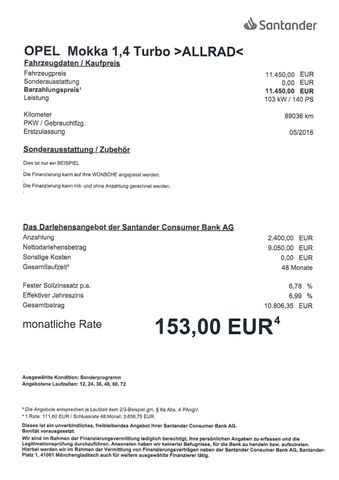 Fahrzeugabbildung Opel Mokka 1,4 Turbo >Allrad/NAV/KAM/PDC<