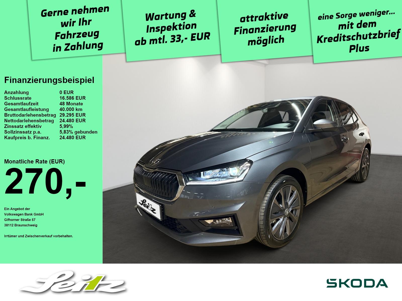 Skoda Fabia 1.0 TSI Selection *LED*KAMERA*SITZHZG*