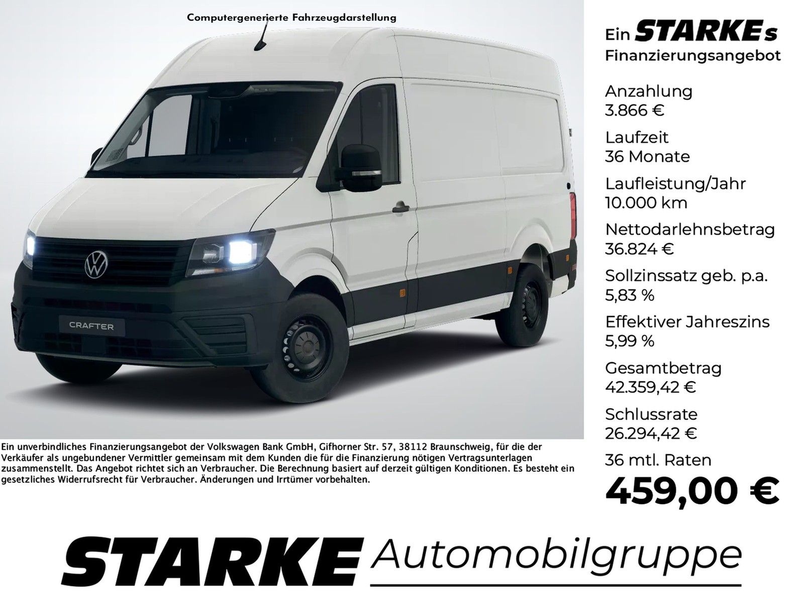 Volkswagen Crafter 35 Kasten 2.0 TDI MR HD L3H3  AHK Kamera