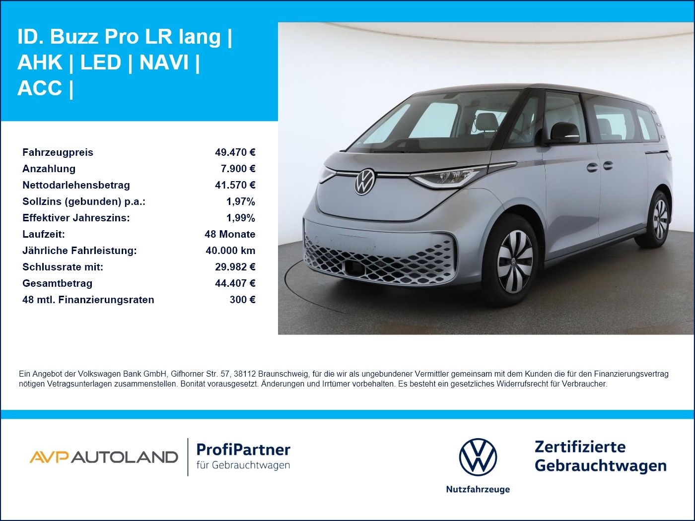 Volkswagen ID. Buzz Pro LR lang | AHK | LED | NAVI | ACC |