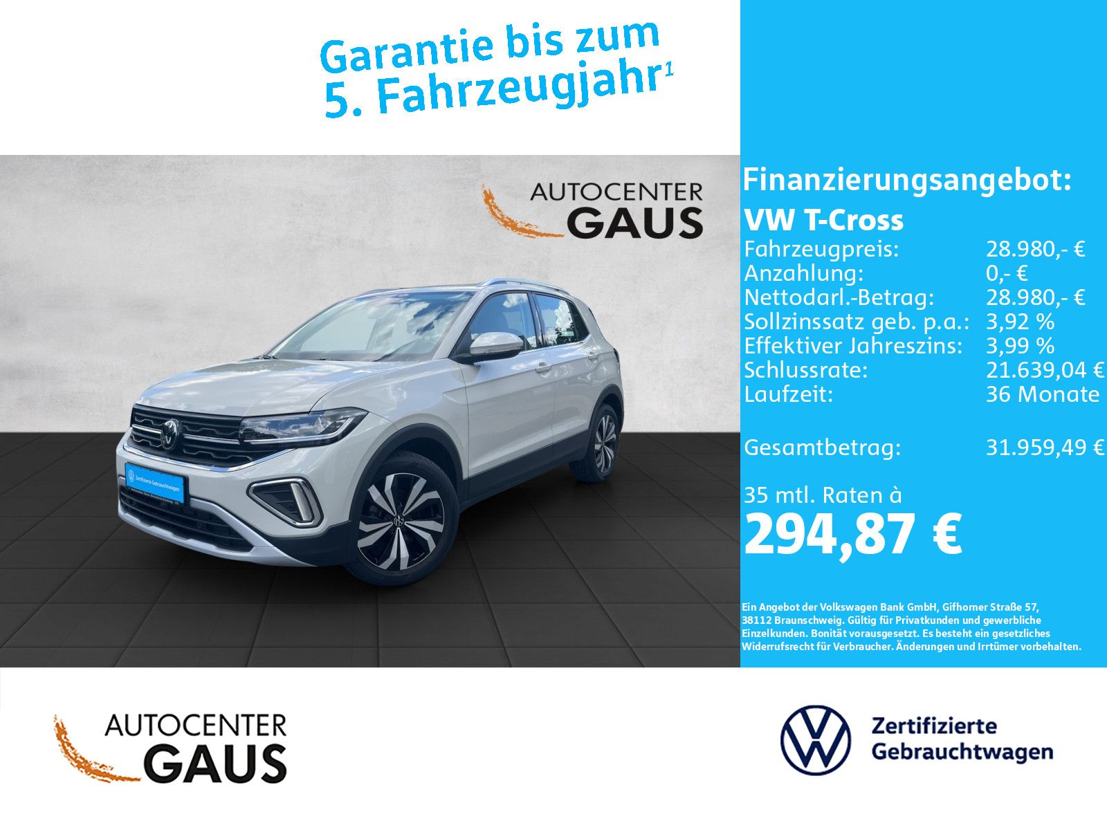 T-Cross Style 1.5 TSI DSG AHK*ACC*Navi*CarPlay