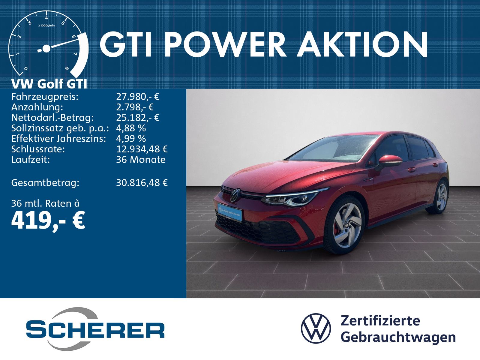 Volkswagen Golf VIII GTI 2.0 TSI ACC RFK SHZ CARPLAY PDC LE