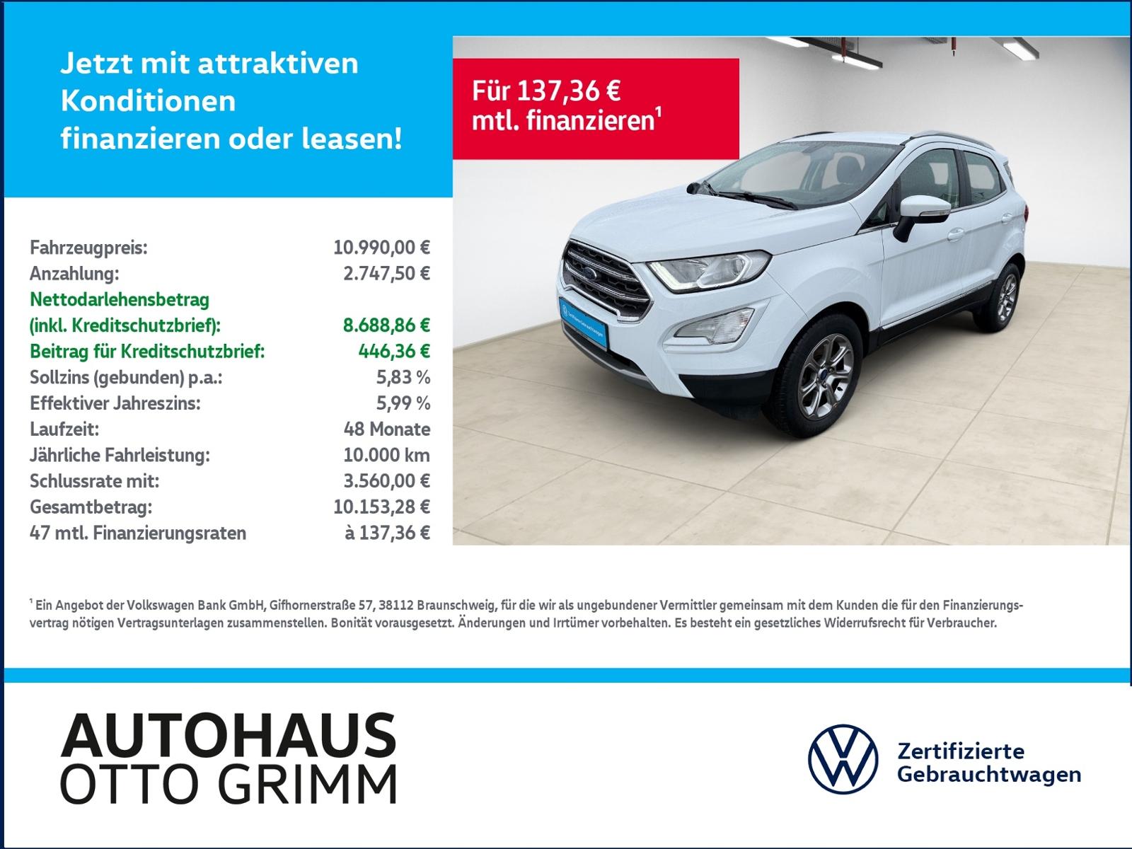 Ford EcoSport 1.0 EcoBoost Titanium KLIMA LEDER ALU