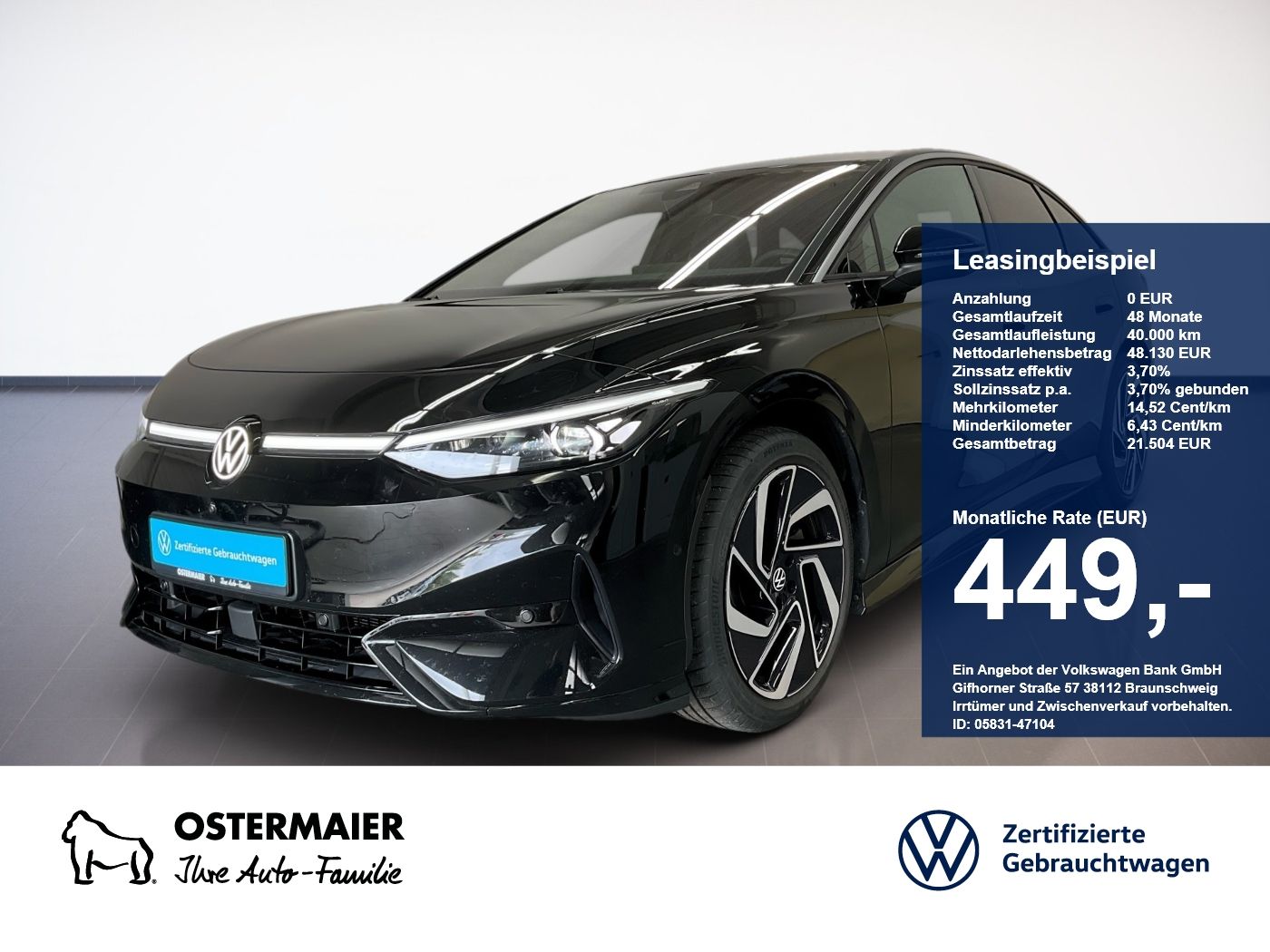 Volkswagen ID.7 PRO S 286PS ACC.5J-G.WÄRMEPUMPE.AHK.AREA-VI