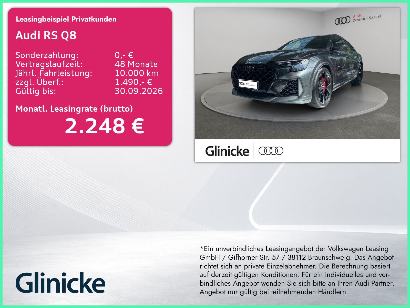 Audi RS Q8 SUV perform. AHK Pano HuD B&O Matrix 360°
