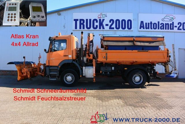 Mercedes-Benz 1829 4x4 Kran Winter Schneeschild Salzstreuer