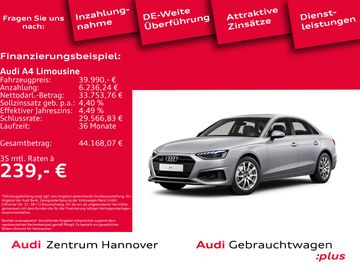 Audi Leasingangebot: Audi A4 Limousine 40 TDI quattro Matrix Head-Up Stand