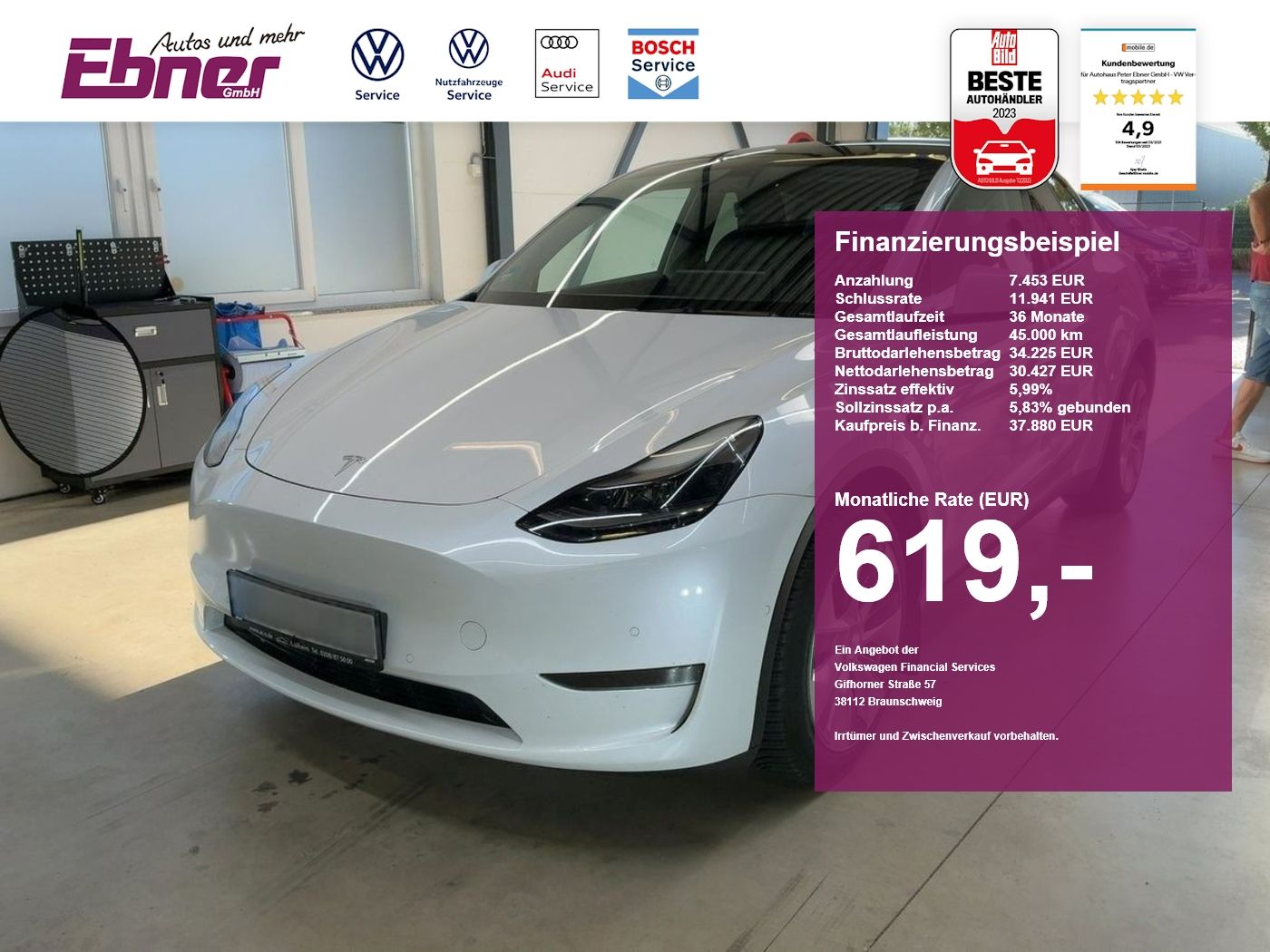 Tesla Model Y LONG RANGE Dual AWD 514PS PARKSENSOREN+P