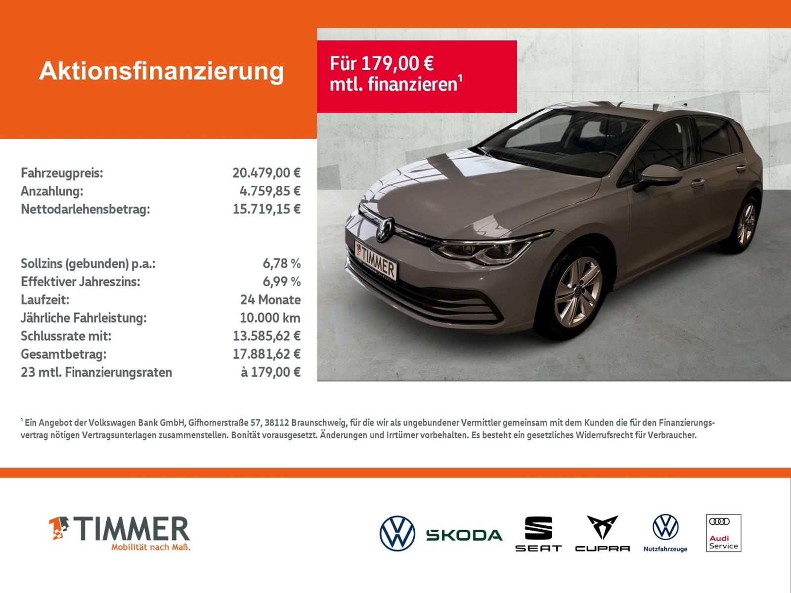 Volkswagen Golf VIII 1.5 TSI LIFE +LED +VIRTUAL +NAVI +SHZ