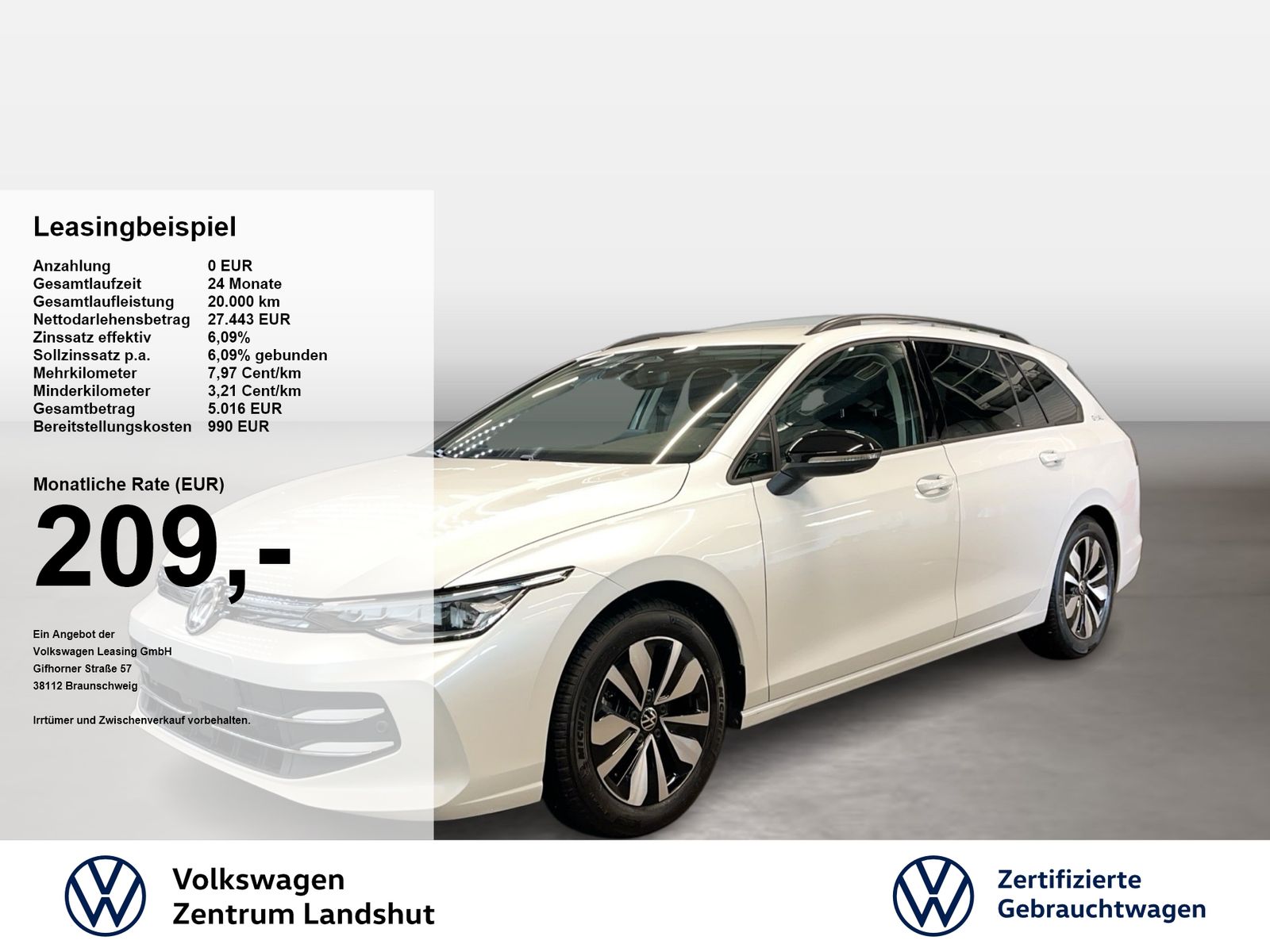 Volkswagen Golf VIII Variant 1.5 eTSI DSG Life GOAL 360 ACC