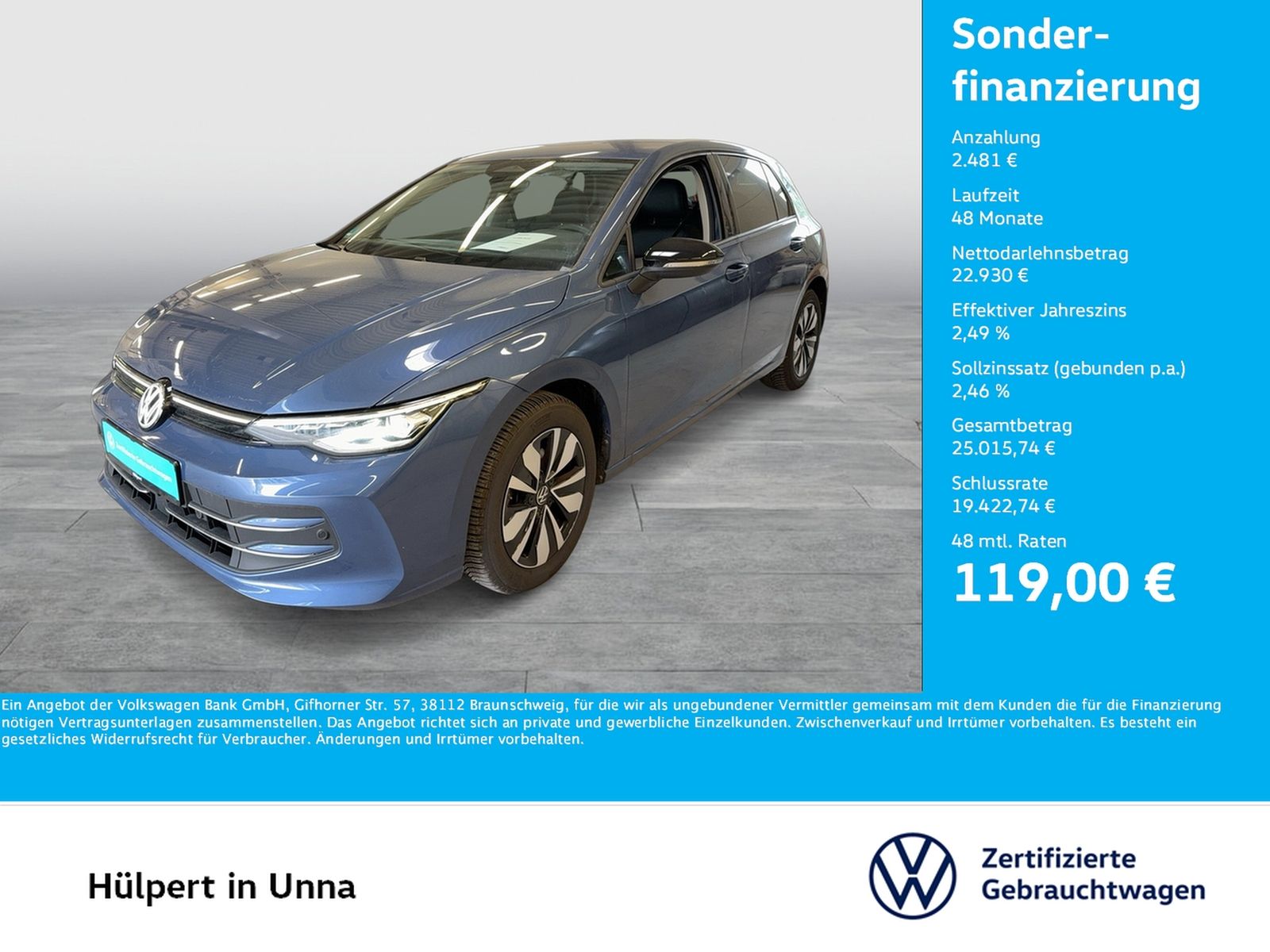 Volkswagen Golf VIII 2.0 GOAL AHK CAM ACC NAVI LED+ CARPLAY