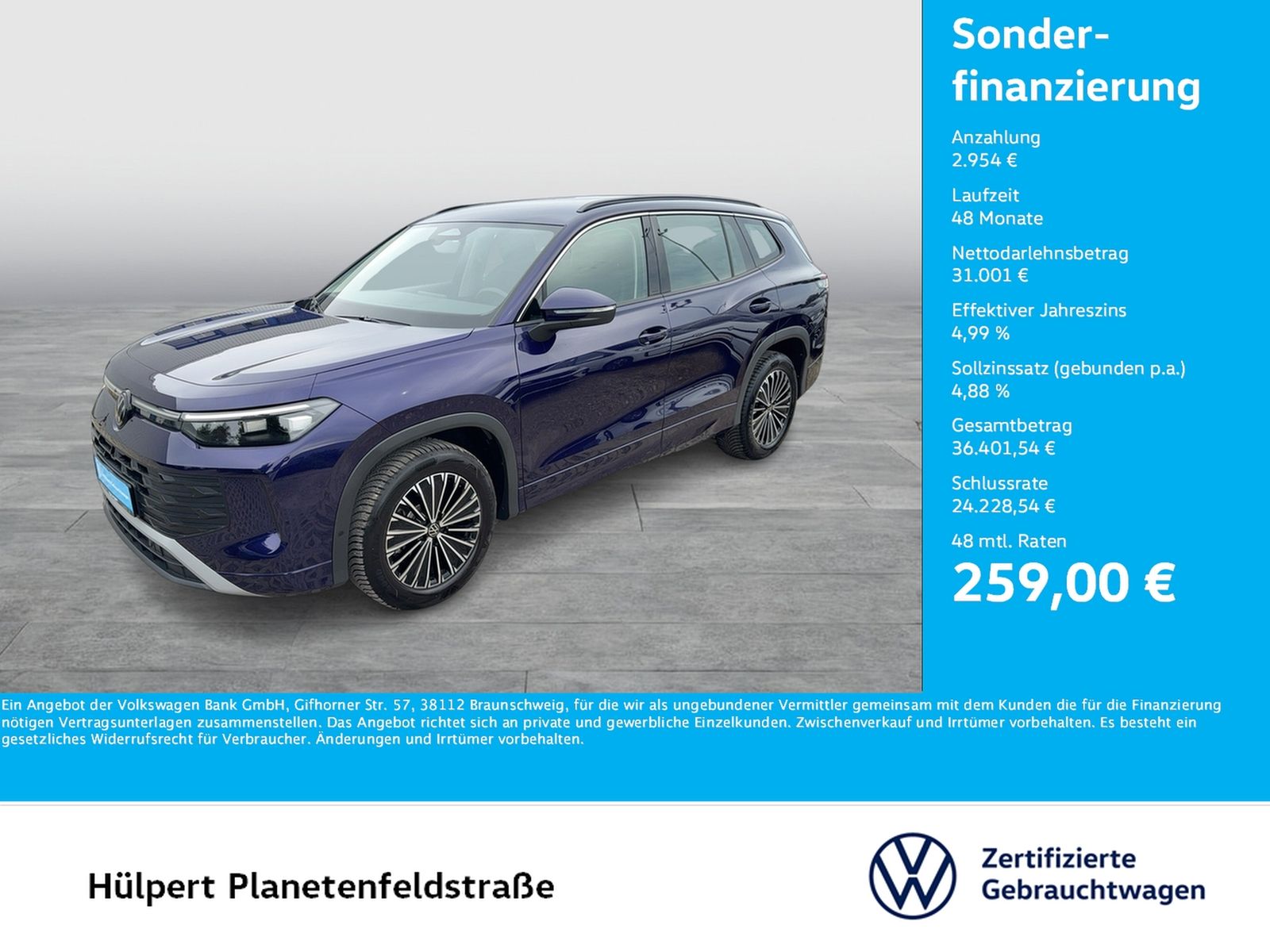 Volkswagen Tayron 1.5 eTSI LIFE AHK CAM ACC LM18 CARPLAY