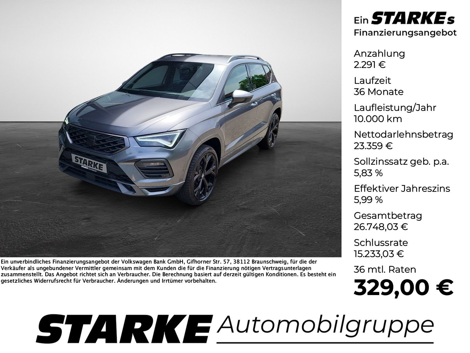 Seat Ateca 1.5 TSI DSG FR line LED Navi AHK Kamera Sp